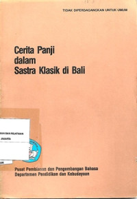 Cerita Panji Dalam Sastra Klasik Di Bali