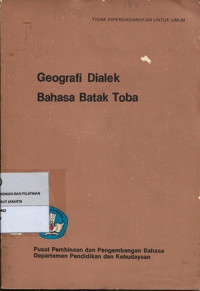 Geografi Dialek Bahasa Batak Toba
