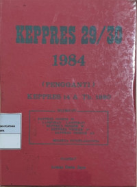 Keppres 29/30 1984 : (Pengganti) Keppres 14 A Th. 1980
