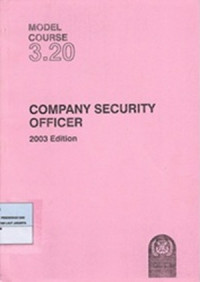 Model Course 3.20 : Company Security Officer