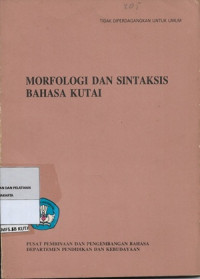 Morfologi Dan Sintaksis Bahasa Kutai