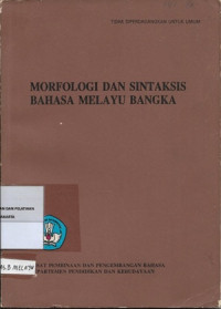 Morfologi Dan Sintaksis Bahasa Melayu Bangka