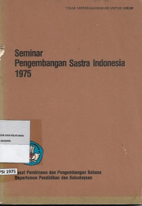 Seminar Pengembangan Sastra Indonesia 1975