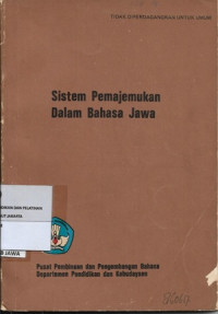 Sistem Pemajemukan dalam Bahasa Jawa